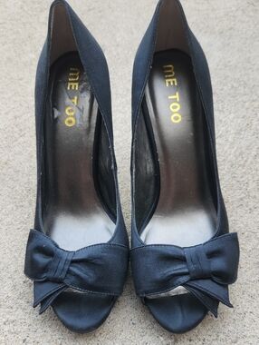 NWOT Me Too Stelle Black Elastic Espadrille Wedge Sandals - Size 10